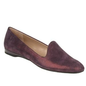 Women's purple garnet suede metallic flats